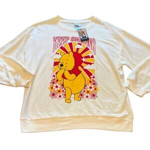 NWT LARGE Winnie the Pooh just keep smiling freeze New York long sleeve top